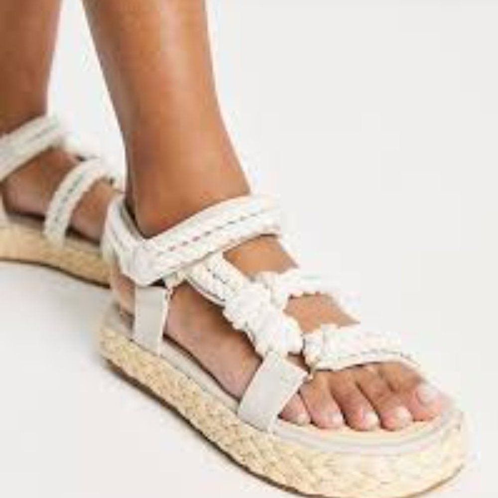 ASOS DESIGN Jagger Rope Espadrilles Cream Size 8 NEW
